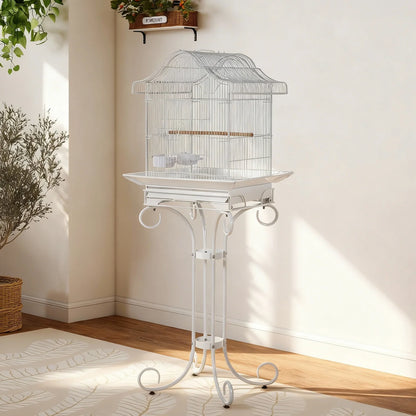 58" Heavy Duty Wrought Iron Bird Cage with Stand