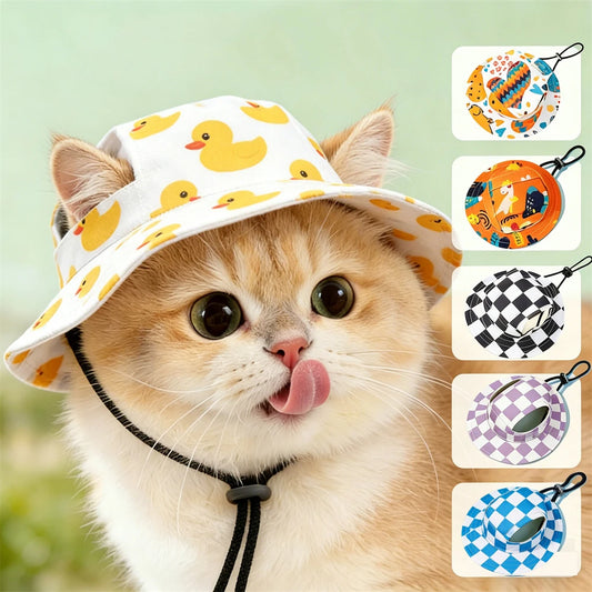 Summer Sunscreen Hat Suitable for Cats, Small-Med Dogs