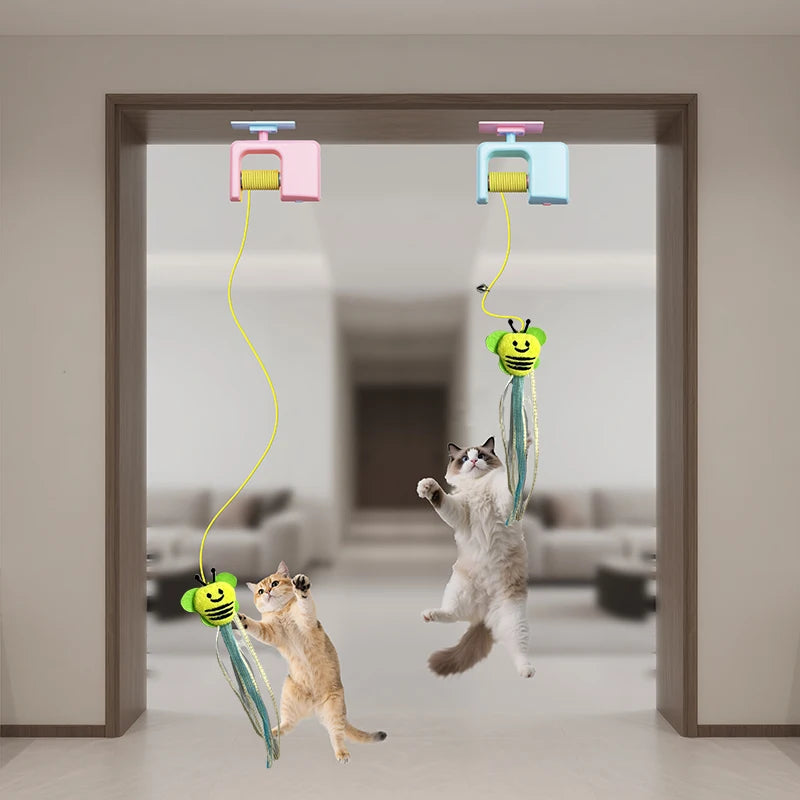 Interactive Hanging Cat Retractable String