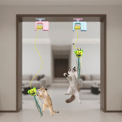 Interactive Hanging Cat Retractable String