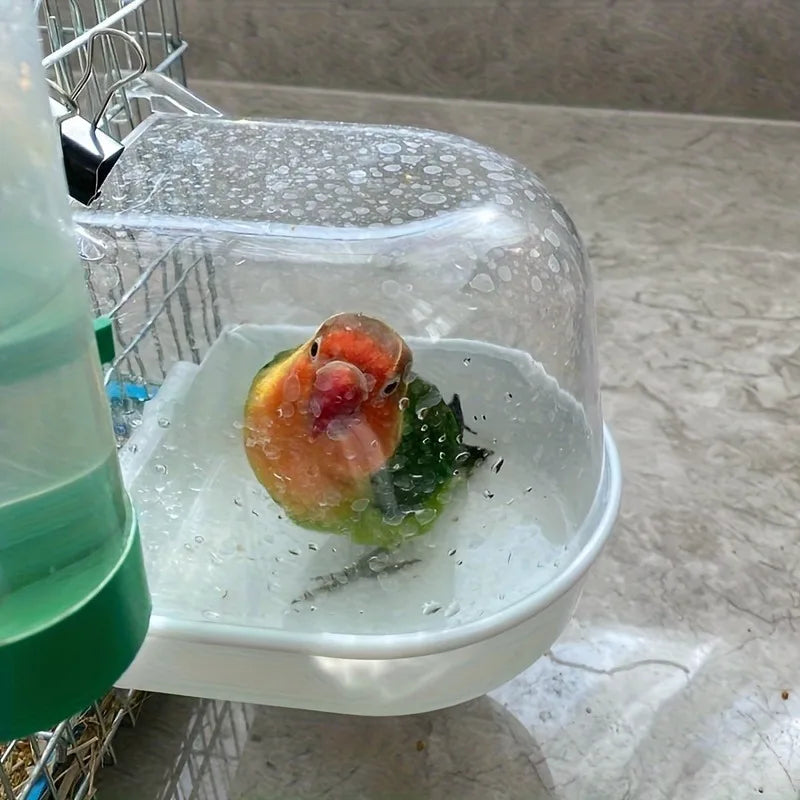 Splash-Proof Transparent Bird Bathtub