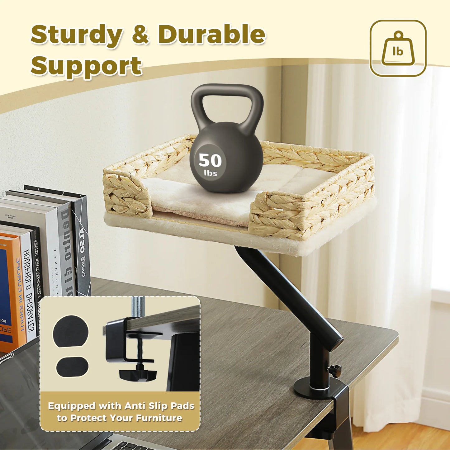 Adjustable 360° Cat Bed Stand