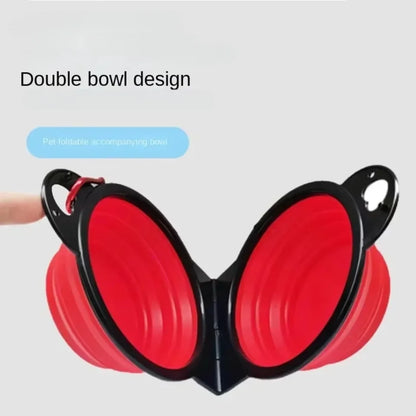 1-piece, 2-in-1 Foldable Dual Bowl