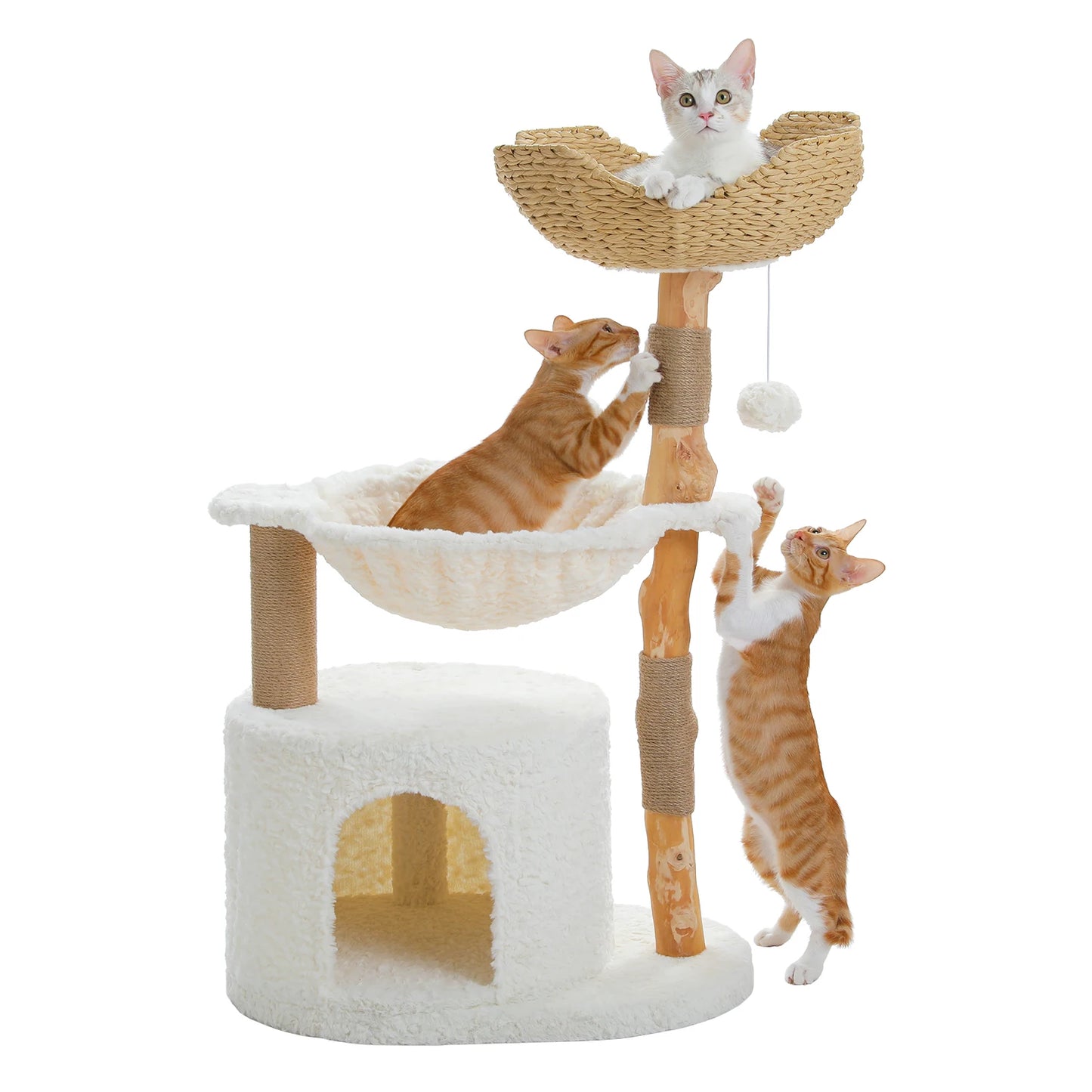 Tree Tower with Natural Solid Wood Scratching Posts