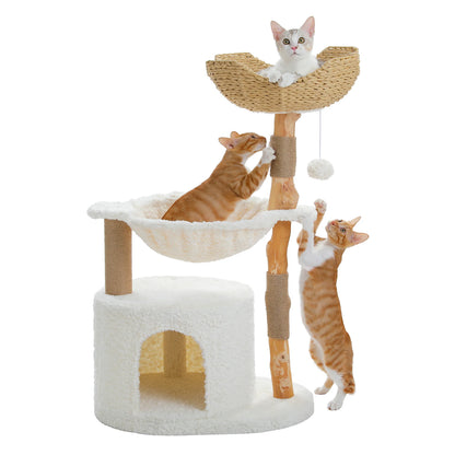 Tree Tower with Natural Solid Wood Scratching Posts