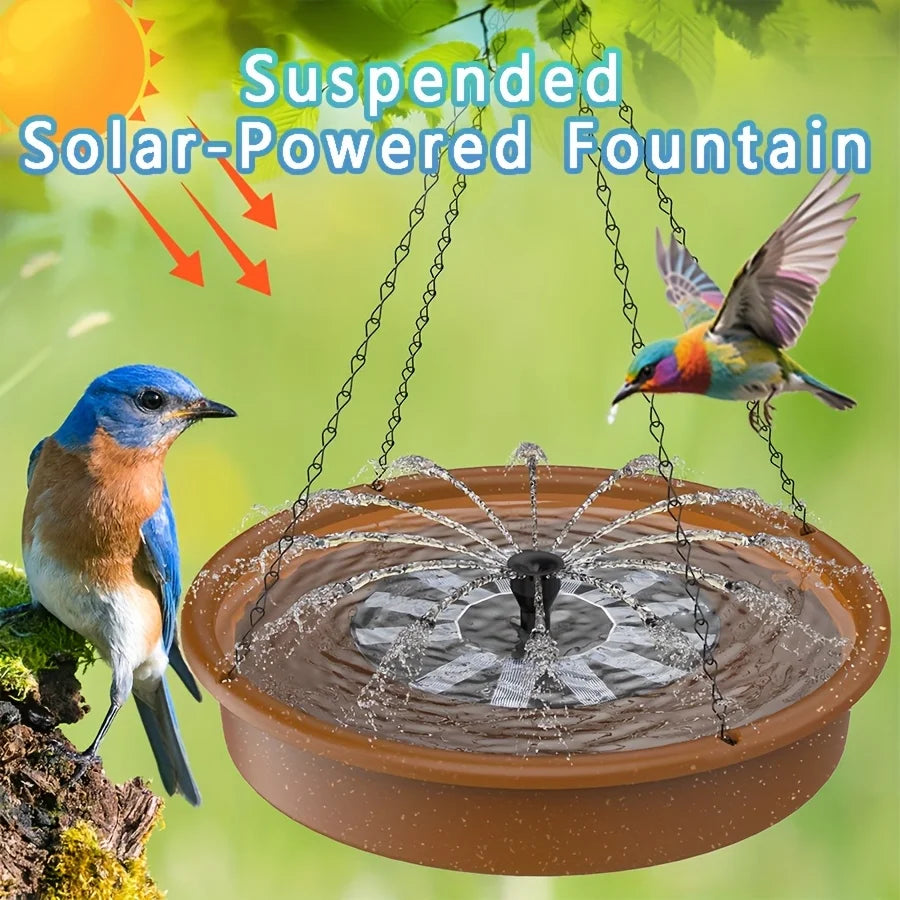 Solar Powered Water Pump Fountain with Multi-Pattern Nozzles