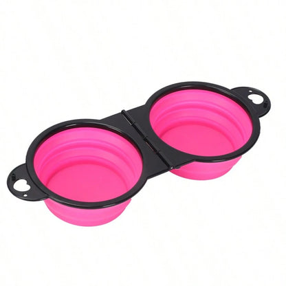 1-piece, 2-in-1 Foldable Dual Bowl
