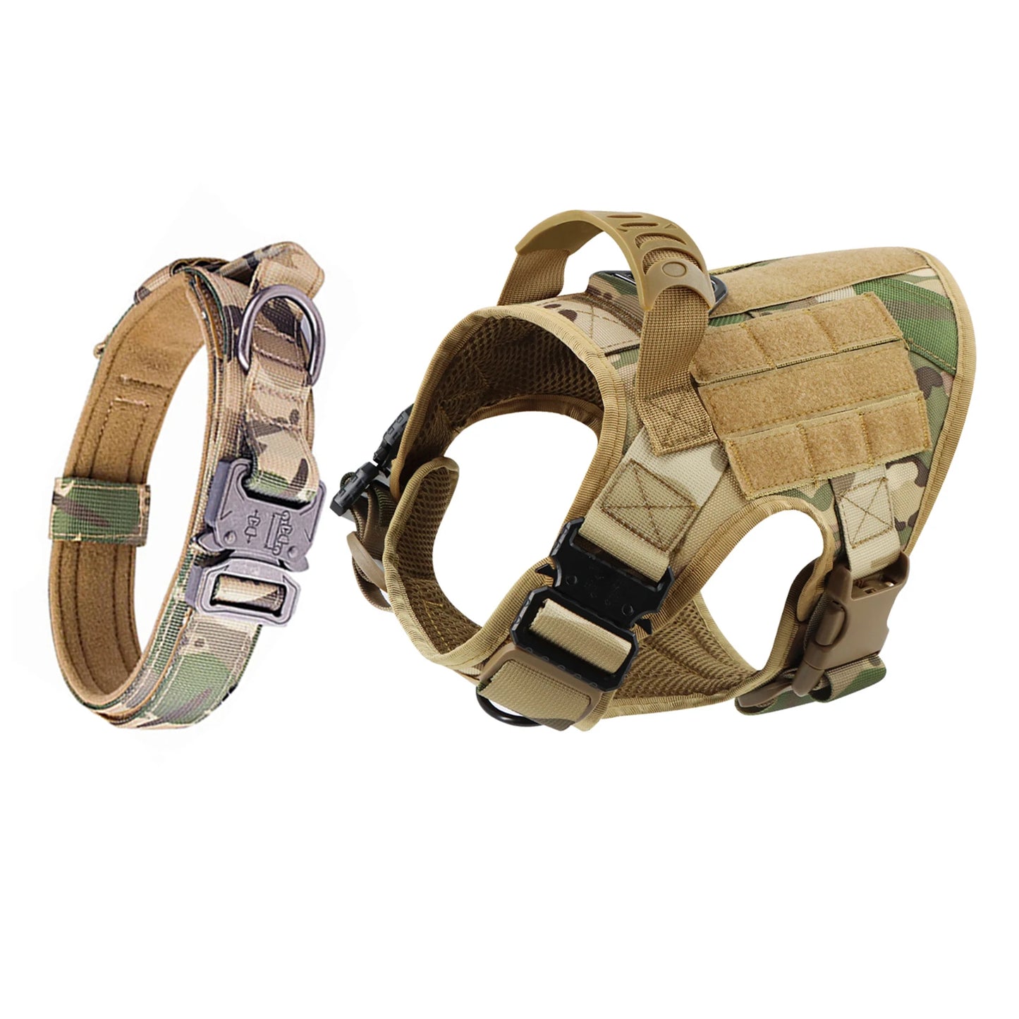 Adjustable Tactical Vest Harness & Durable Nylon Collar