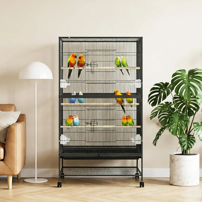 61" H Large Bird Cage wFood Bowls