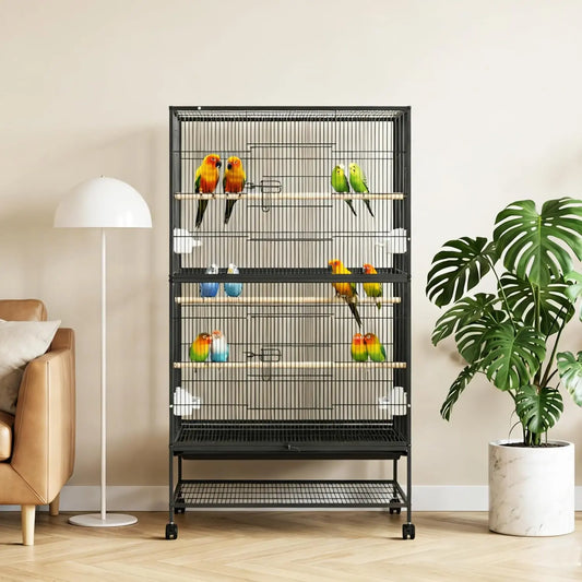 61" H Large Bird Cage wFood Bowls