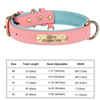 Customized Leather ID Nameplate Collar