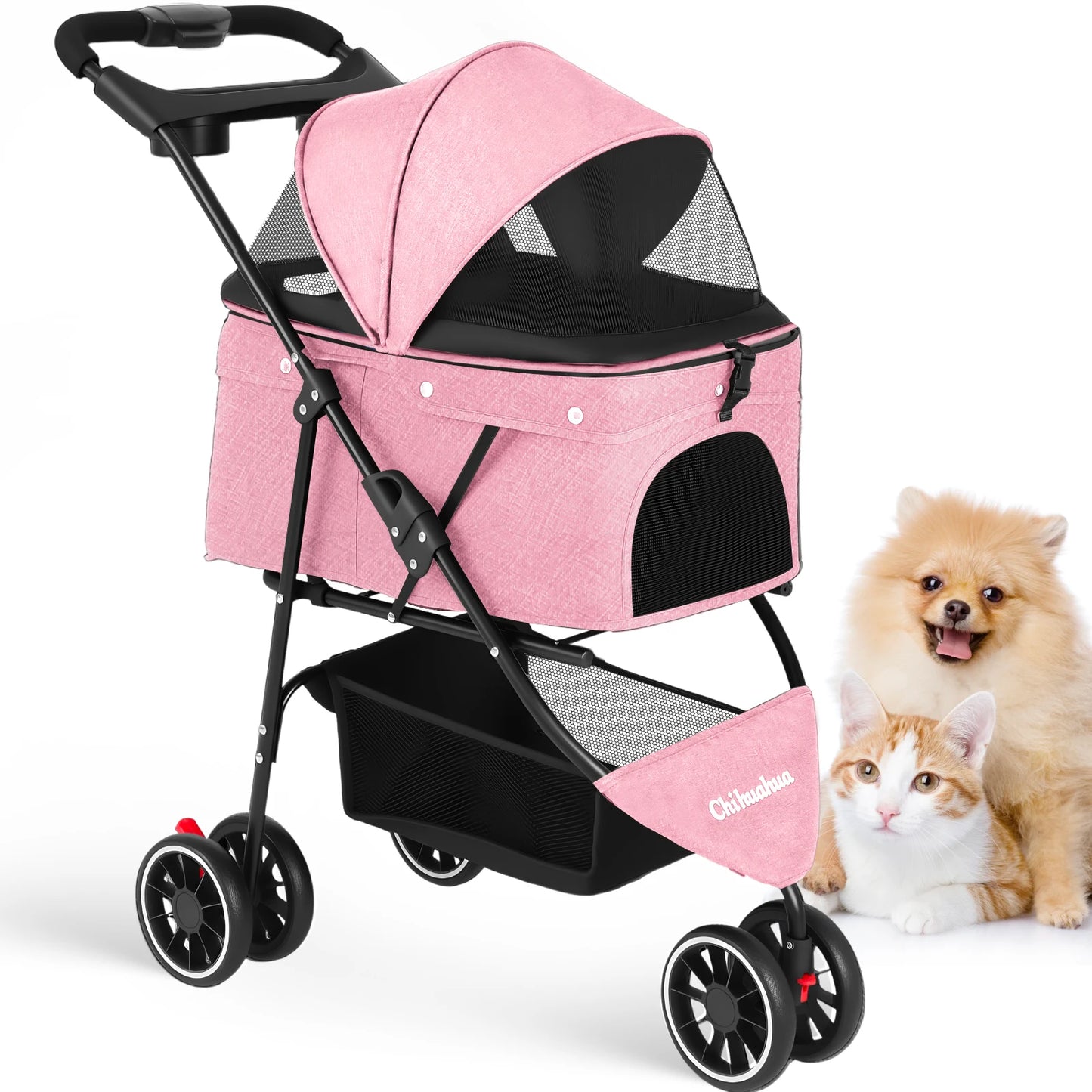 Foldable Stroller with Breathable Mesh Canopy