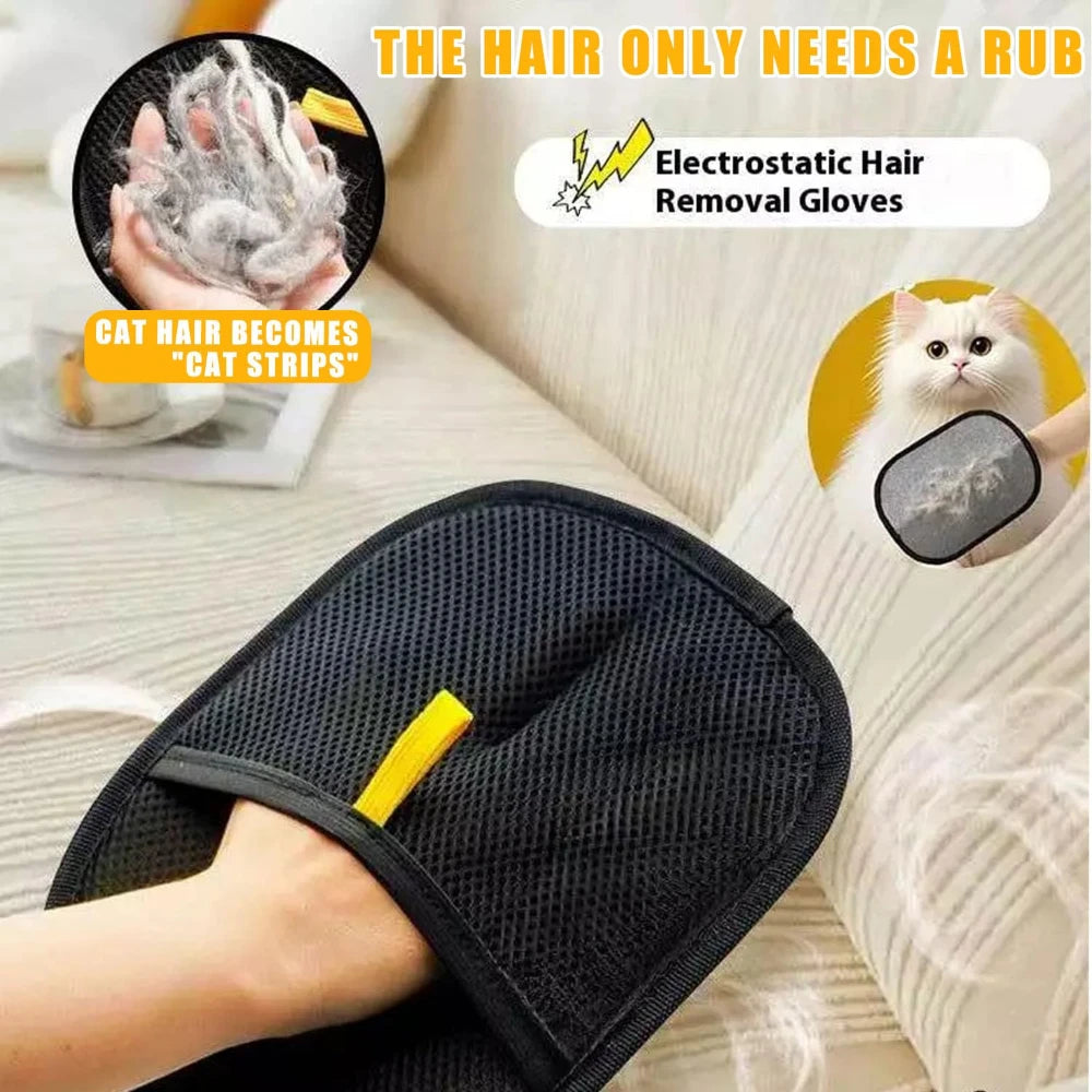 Reusable Double-Sided Pet Grooming Gloves