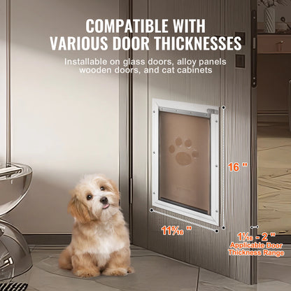 Aluminum Frame Pet Door w/Lock & Flap System