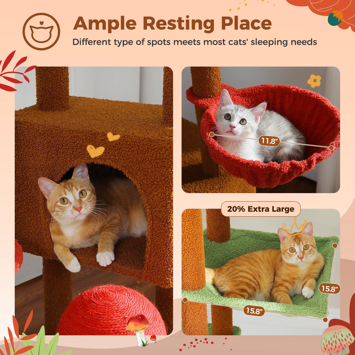 Adjustable Height Floor to Ceiling Cat Tower