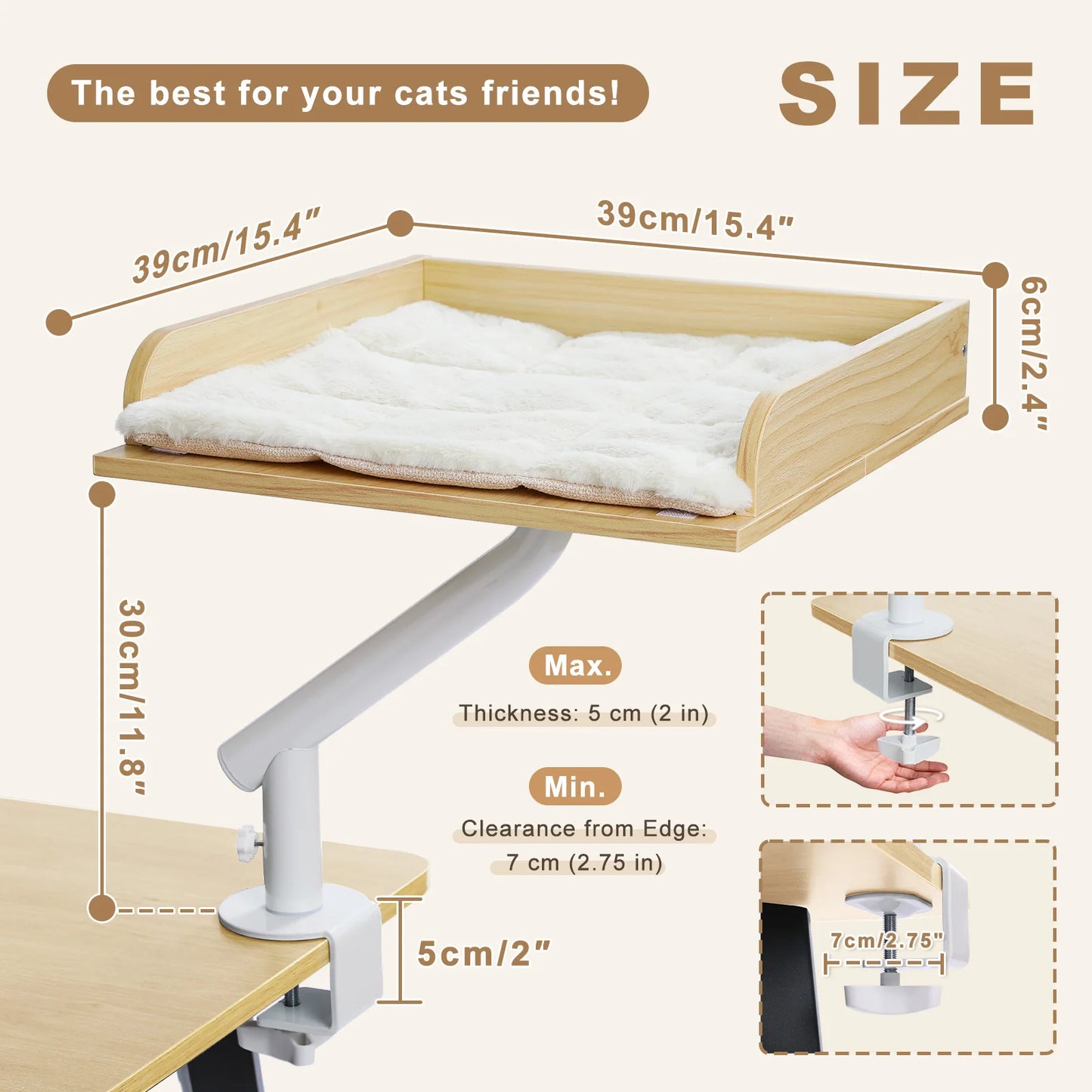 Adjustable 360° Cat Bed Stand