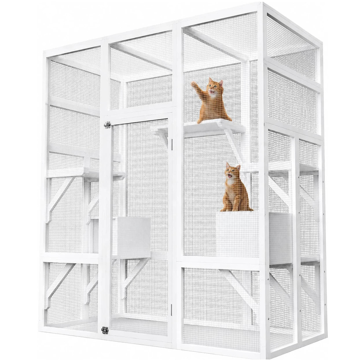 70in Wooden Outdoor Cat Enclosure