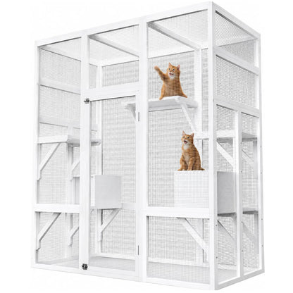 70in Wooden Outdoor Cat Enclosure