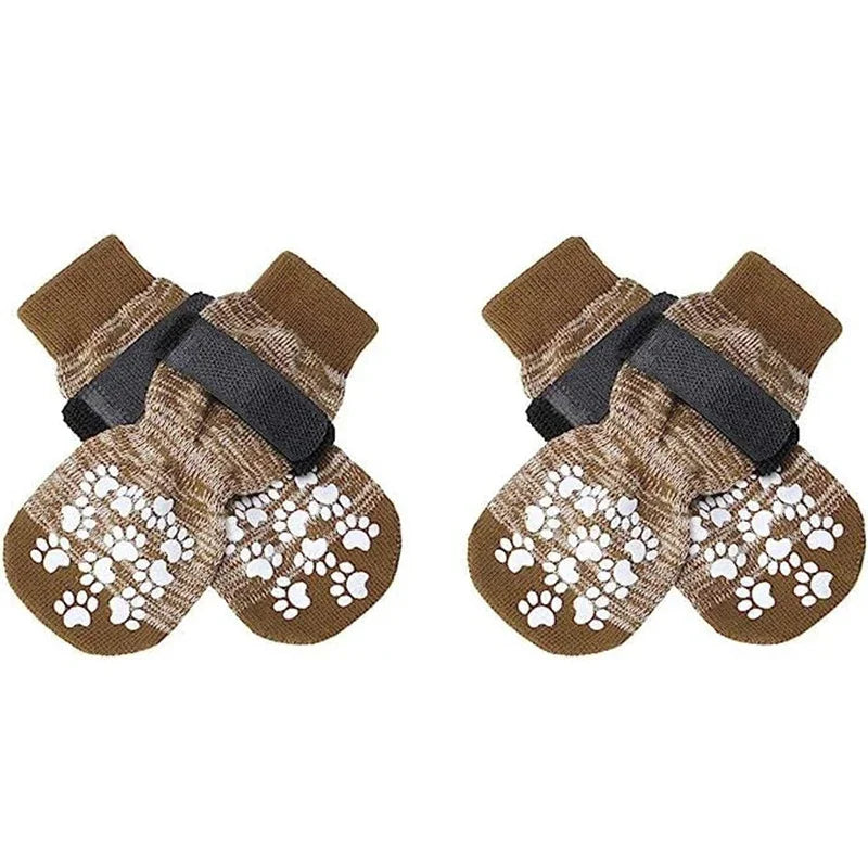 4Pcs Anti Slip Dog Socks