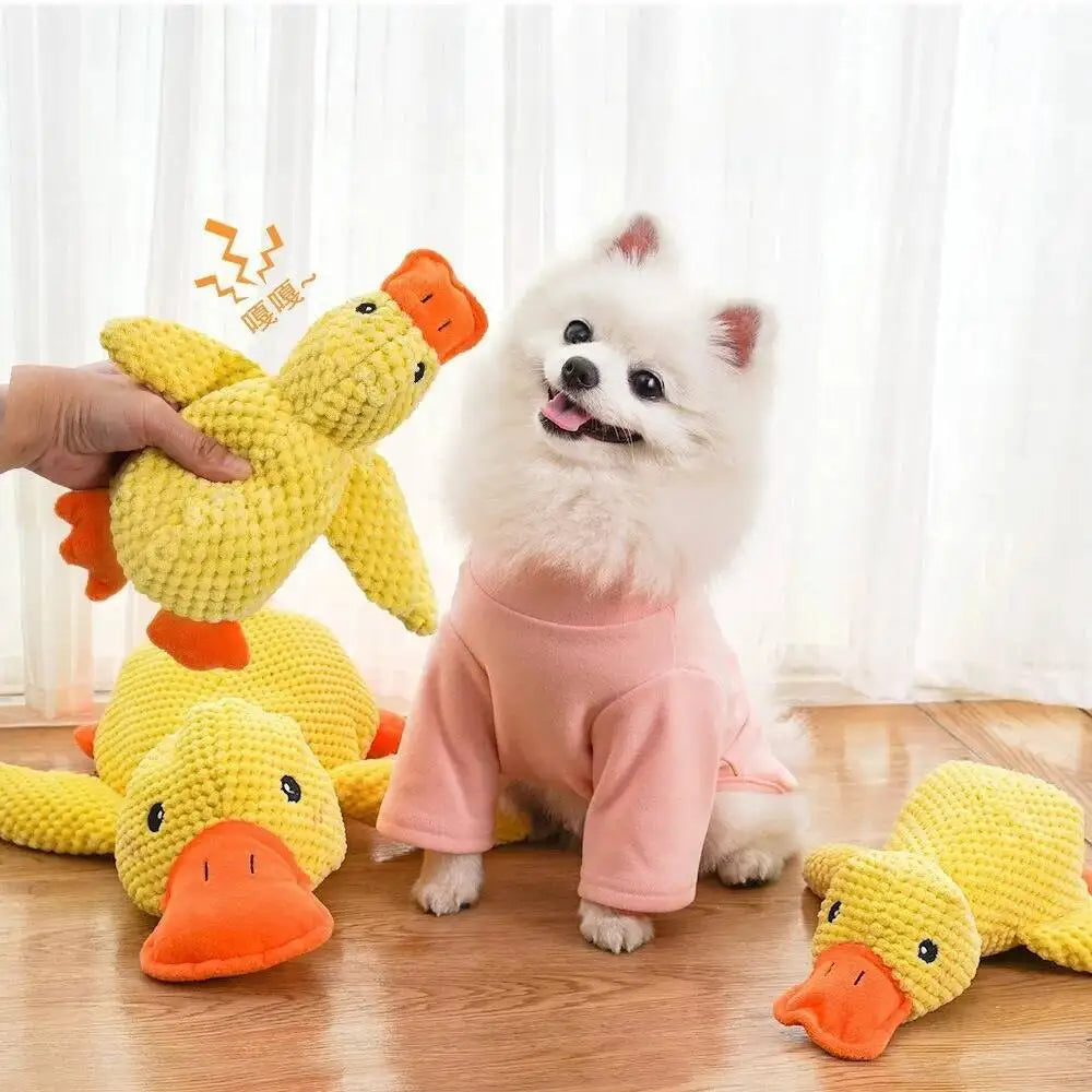 Bite Resistant, Squeaky Plush Duck Toy