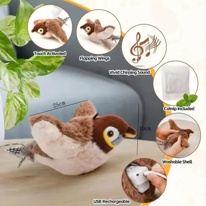 Interactive Flapping, Chirping Cat Toy