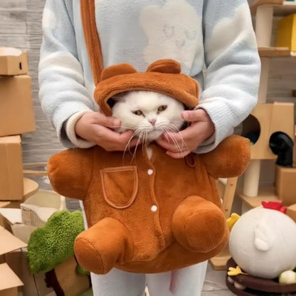 Cozy Plush Dog Purse w/Secure Harness Clip