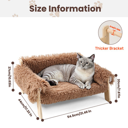 Large Sturdy Wooden Leg Cat Bed