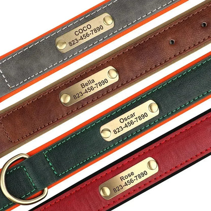 Customized Leather ID Nameplate Collar