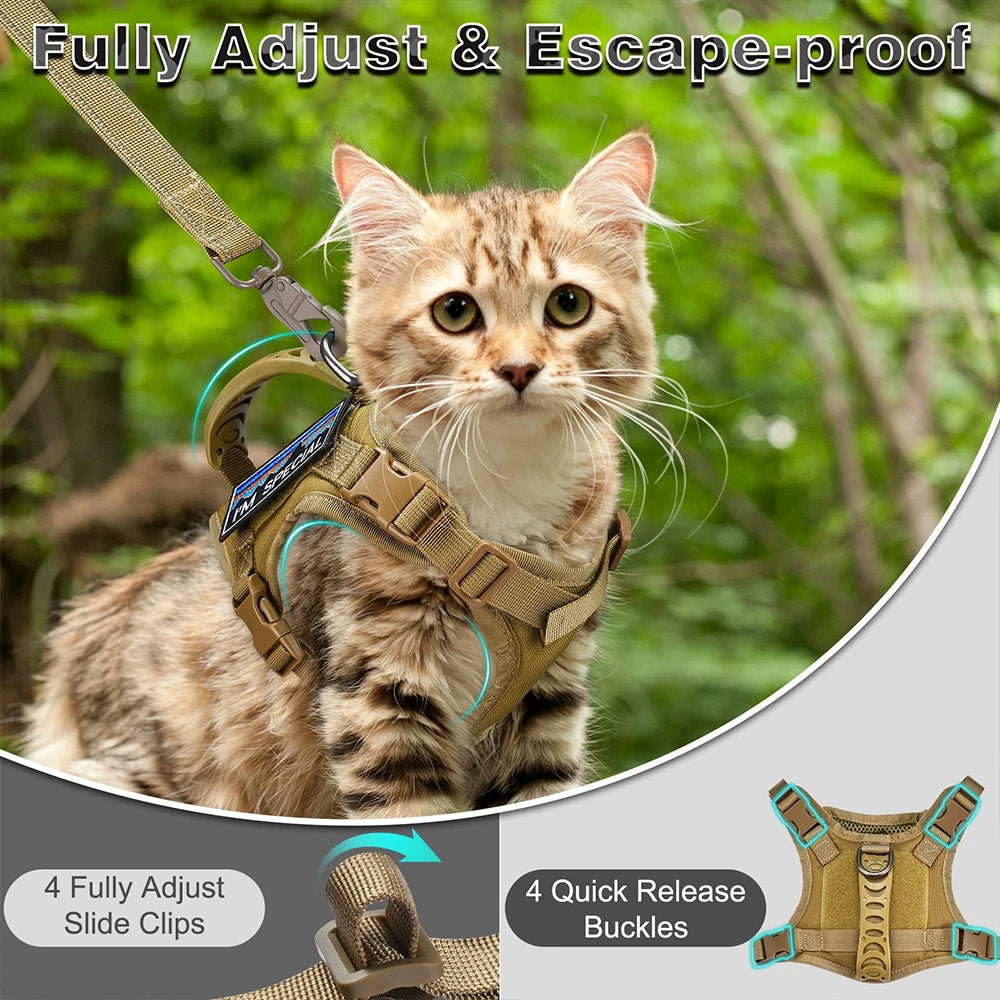 Tactical Walking Escape Proof Cat Harness