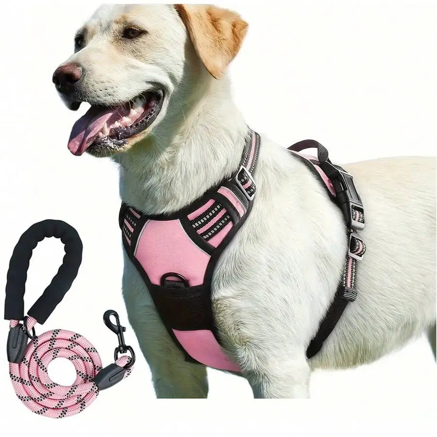 2pcs Reflective Dog Harness And 1.5m Leash