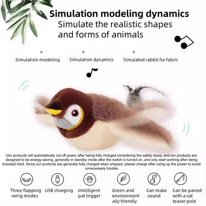 Interactive Flapping, Chirping Cat Toy