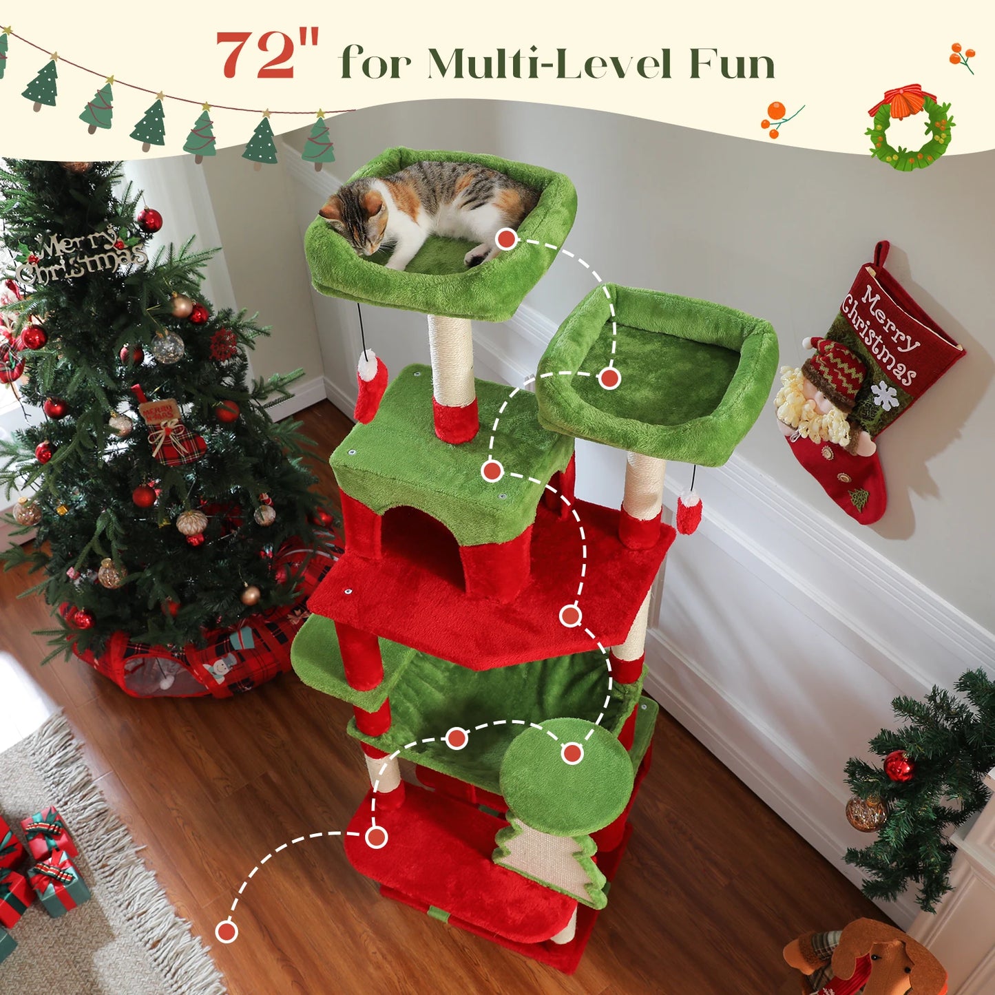 Large Indoor Tree and Tower w/Scratching Post