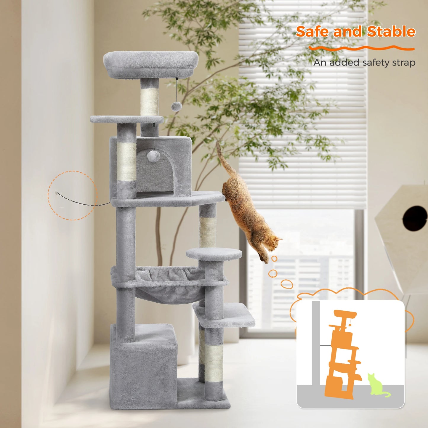 Large Indoor Tree and Tower w/Scratching Post
