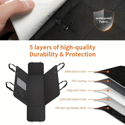 Waterproof, Nonslip Car Seat Cover w/Storage Pockets