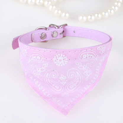 Adjustable Leather Printed Dog Bandana