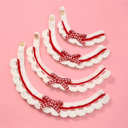 Cute Bow Hand-Knitted  Collar