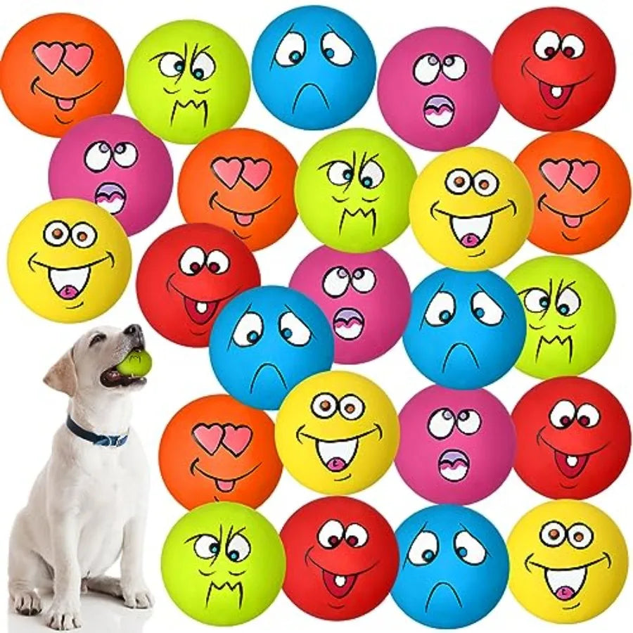 Funny Face Squeaky Latex Soft Dog Toys