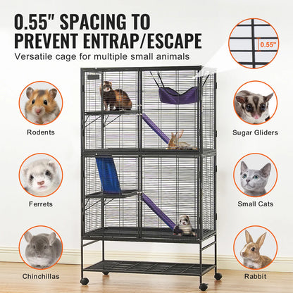 Large 4 Tier Rolling Metal Ferret Cage