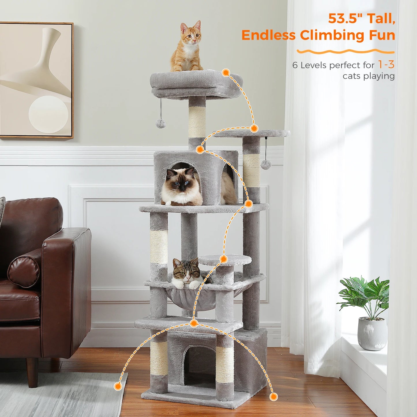 Large Indoor Tree and Tower w/Scratching Post