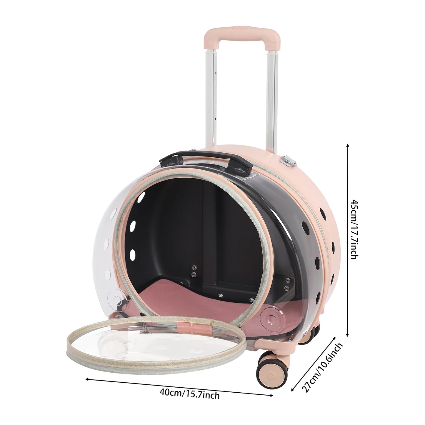 Light Pink Transparent Pet Travel Carrier