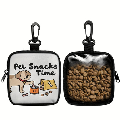 Dog Print Treat Bag with Hook and Zipper