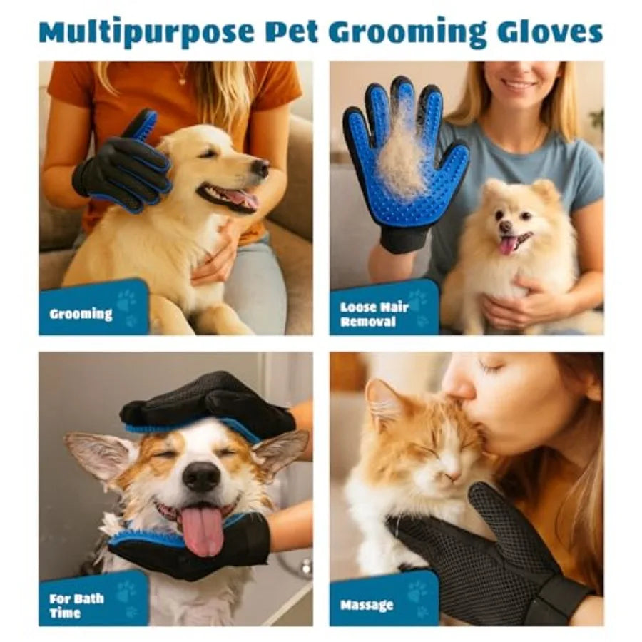 Efficient 2 in 1 Grooming Gloves