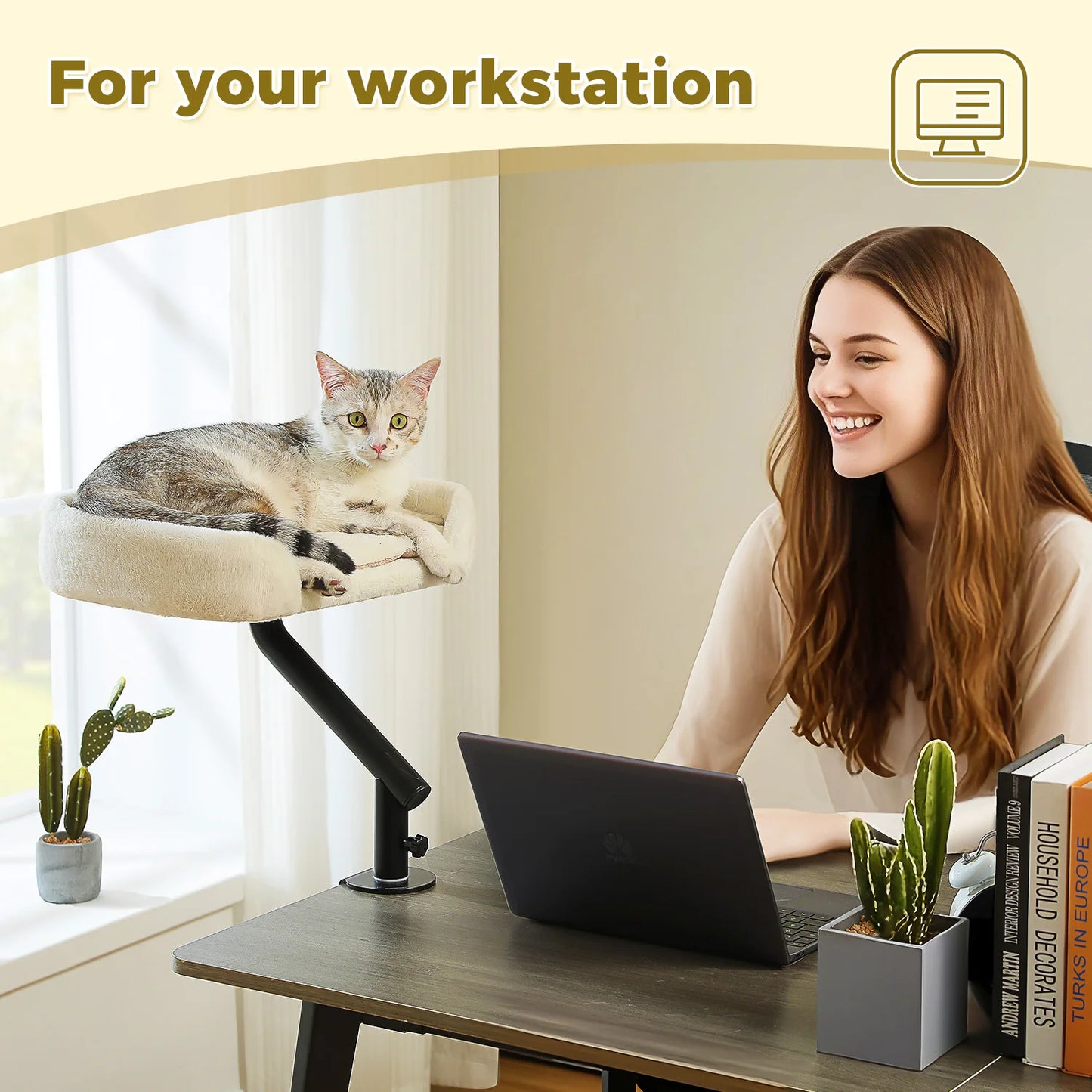Adjustable 360° Cat Bed Stand