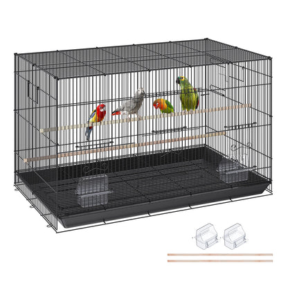 30in Metal Bird Cage 
 

69-Inch Extra Large Rolling Bird Cage for Parrots and Cockatiels Flight Cage with Storage Shelf,Feed Bowls & Wood Perch