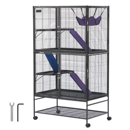Large 4 Tier Rolling Metal Ferret Cage