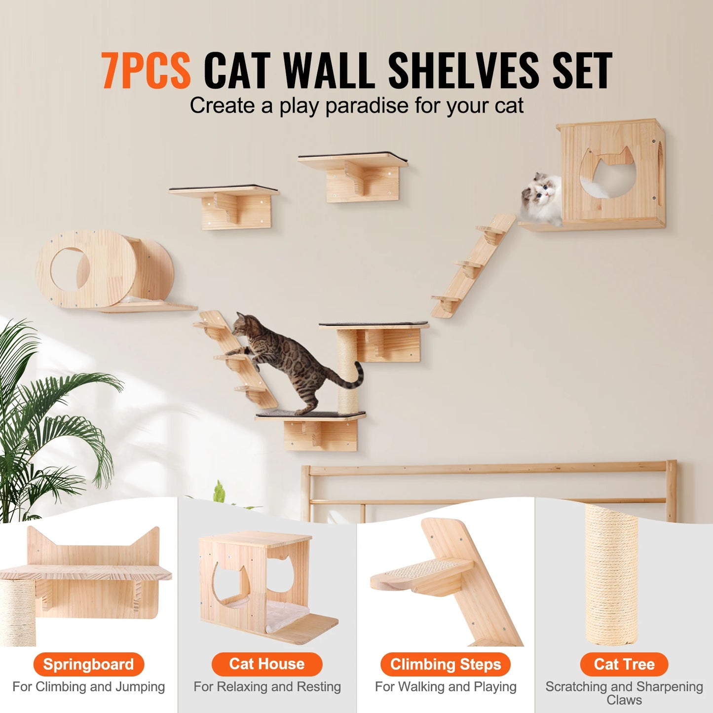 Wall Mounted Cat Shelves & Perches
