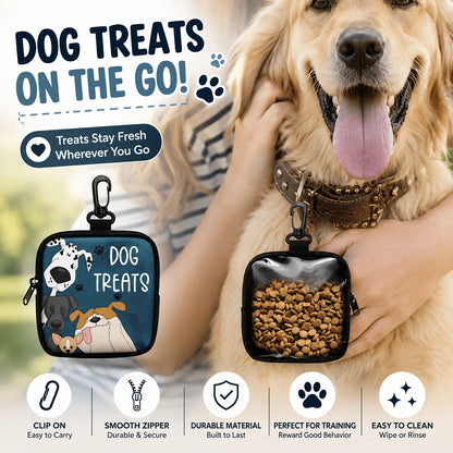Portable Dog Snack Bag with Transparent Window and Zipper