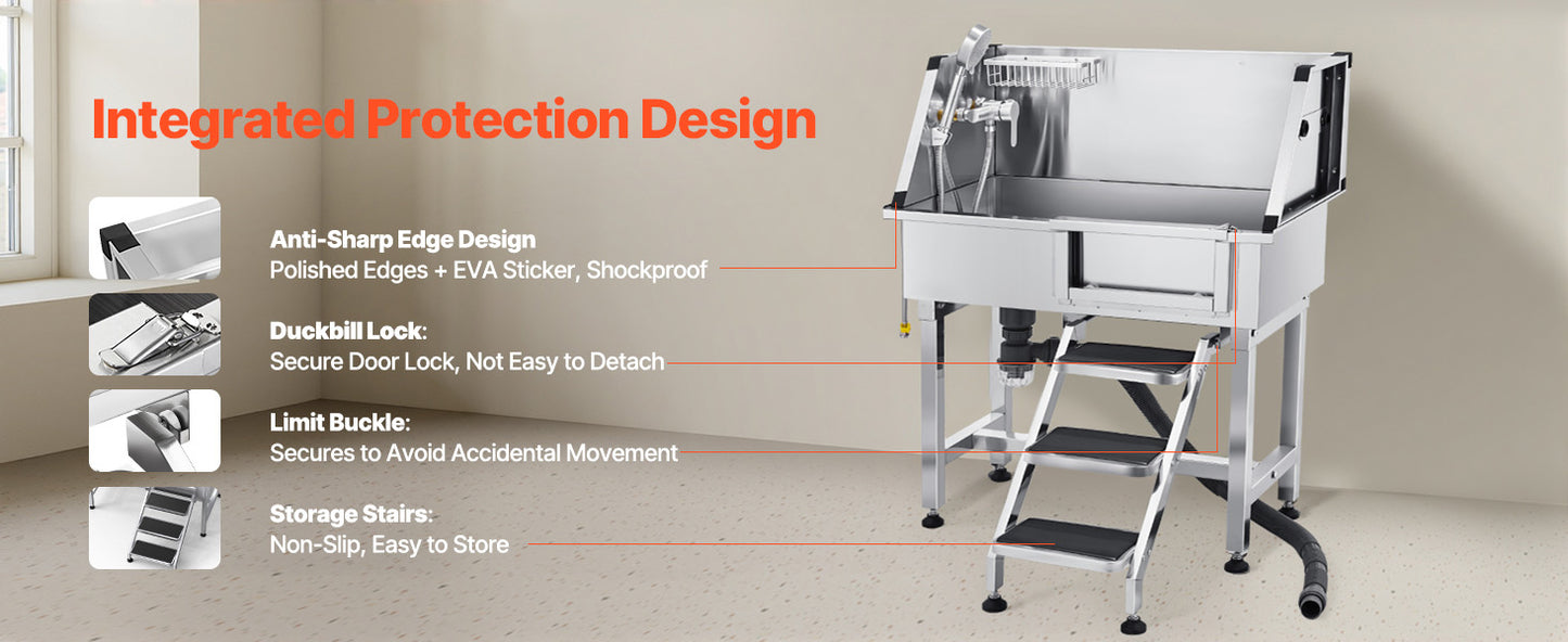34" Stainless Steel Dog Washing Station
