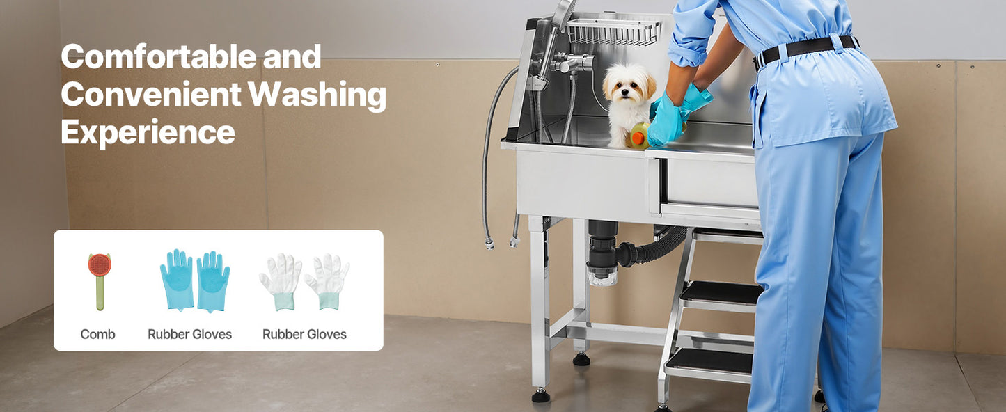 34" Stainless Steel Dog Washing Station