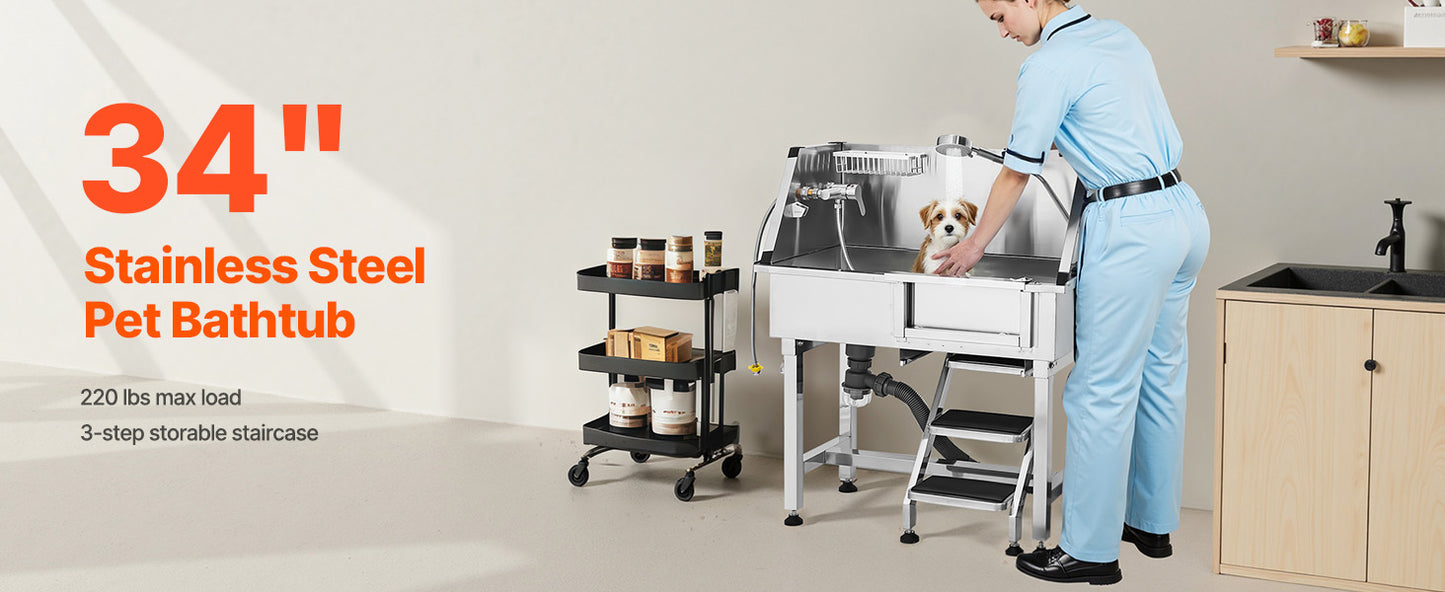 34" Stainless Steel Dog Washing Station